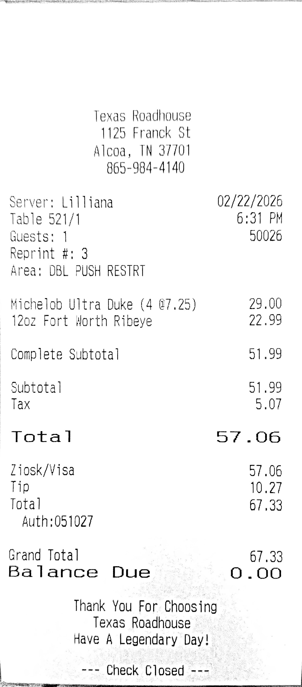 Receipt thumbnail