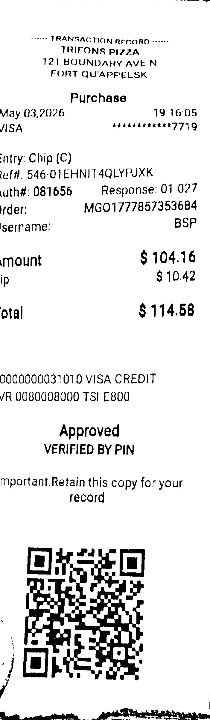 Receipt thumbnail